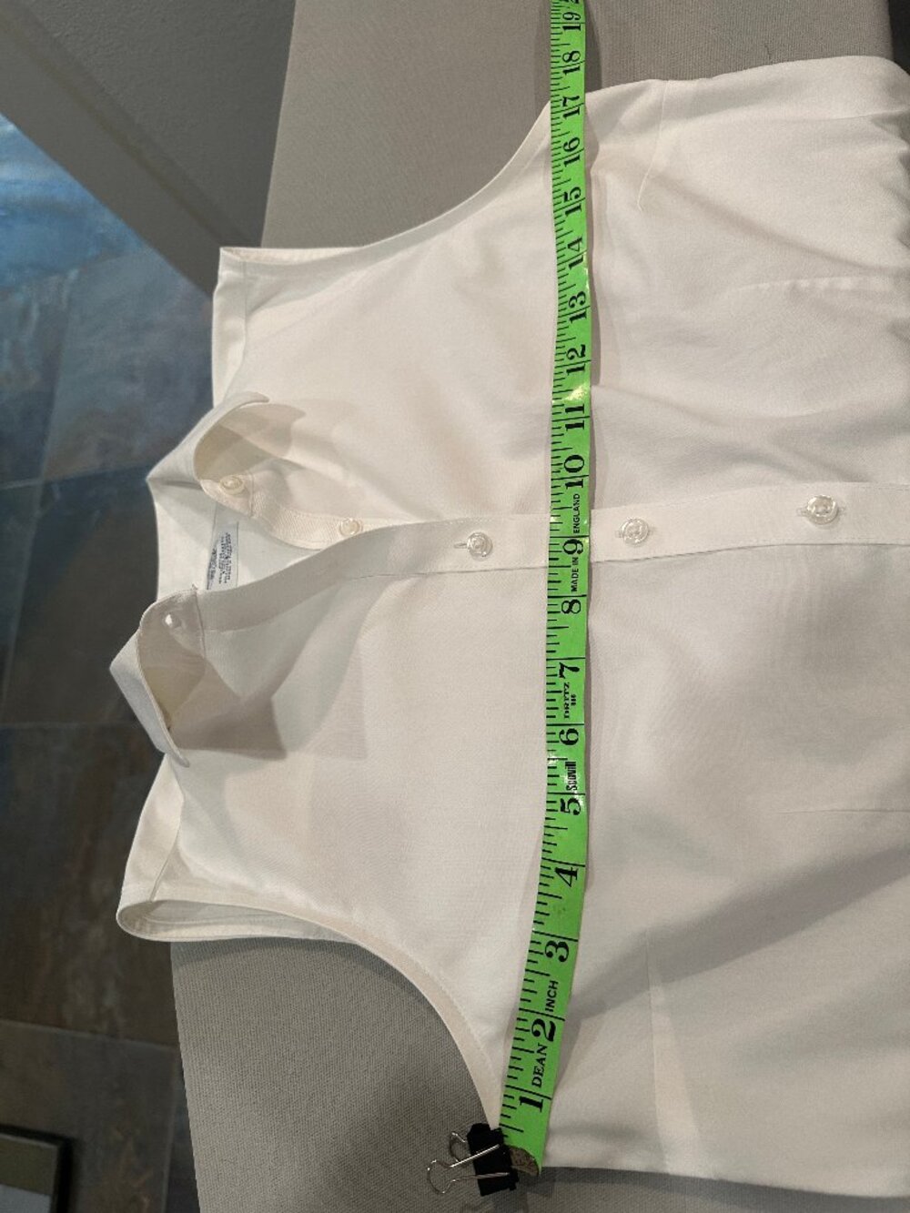 Brooks Brothers Sz 2 Fitted Non-Iron White Sleeveless Button Down Shirt - Picture 8 of 8